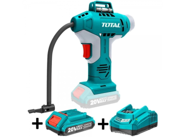Compresor de aer industrial Total, 150PSI/10Bar cu Acumulator Li-Ion 20V-2.0Ah si Incarcator Rapid