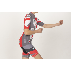 Tricou ciclism cu mânecă scurtă KEREKVAR EXPERT alb-rosu 